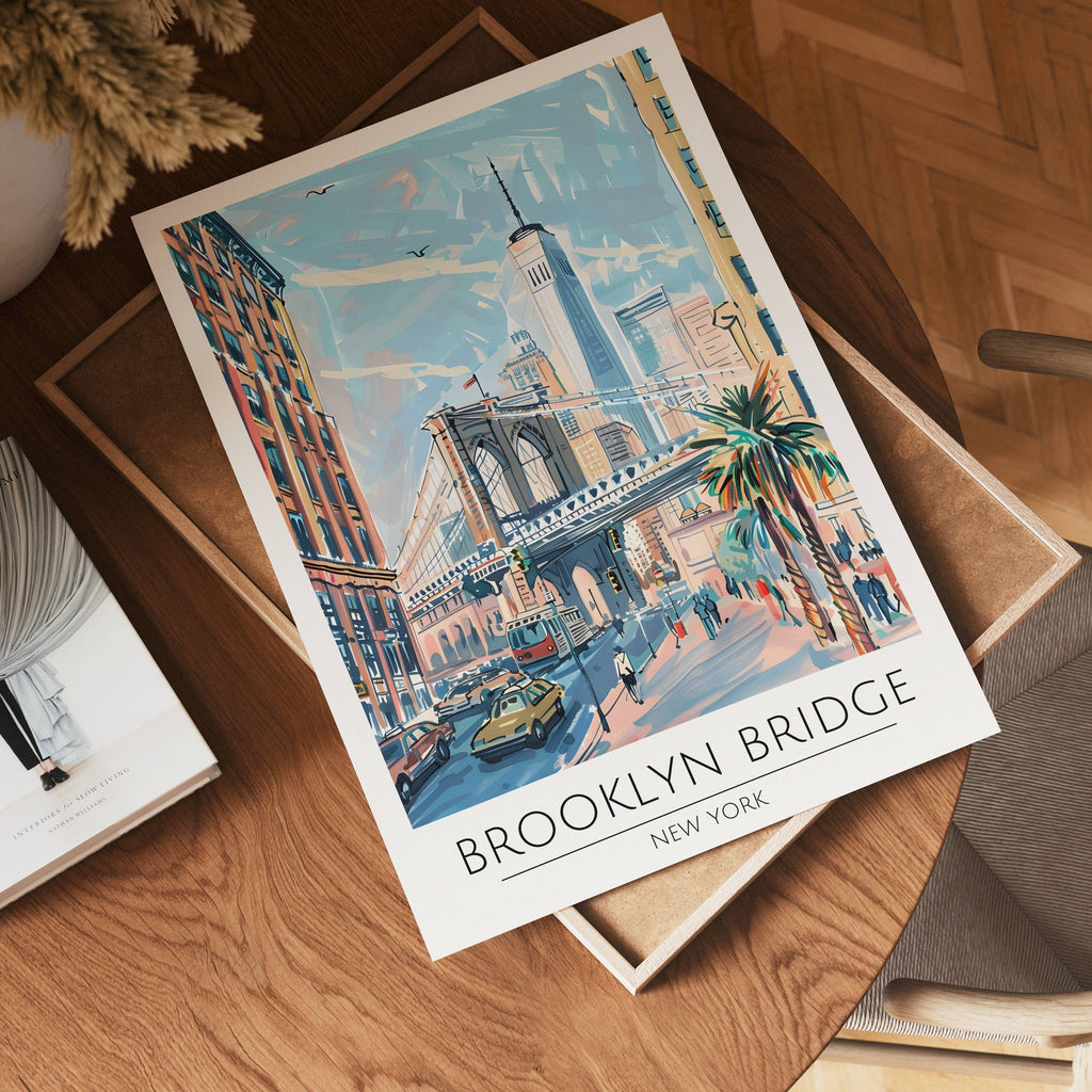 Brooklyn Bridge Cityscape – affisch med stilfullt motiv från Bozetto i hög kvalitet