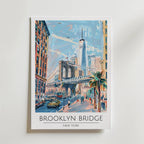 Brooklyn Bridge Cityscape – stilfullt konsttryck från Bozetto, tryckt på matt finpapper