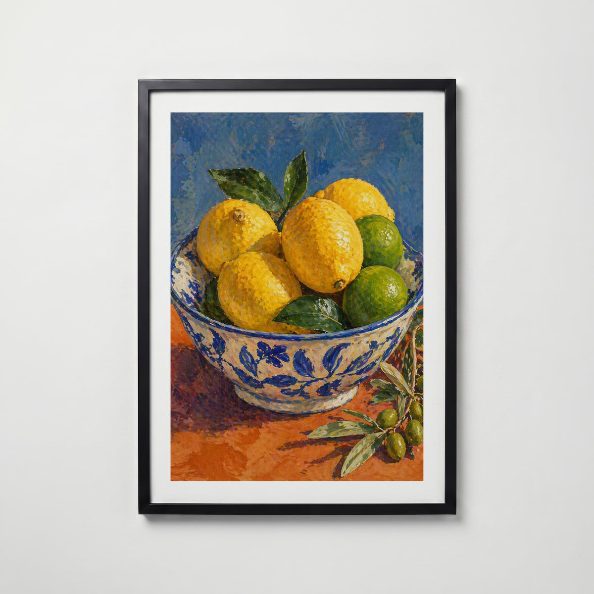 Mediterranean Citrus i svart ram på vägg – köp enkelt hos Bozetto affisch i hög kvalitet