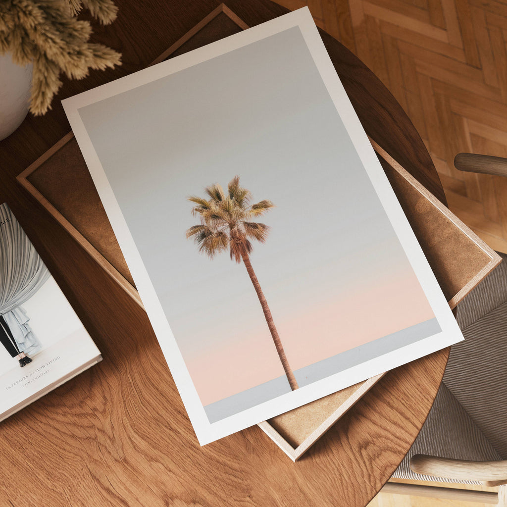 Palm Sunset poster visad rakt fram – Bozetto affisch i hög tryckkvalitet i hög tryckkvalitet