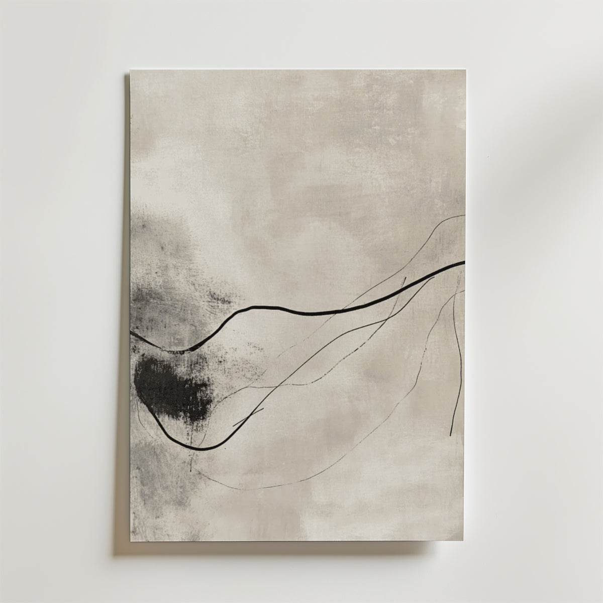 Monochrome Flow No.2 – stilfullt konsttryck från Bozetto, tryckt på matt finpapper