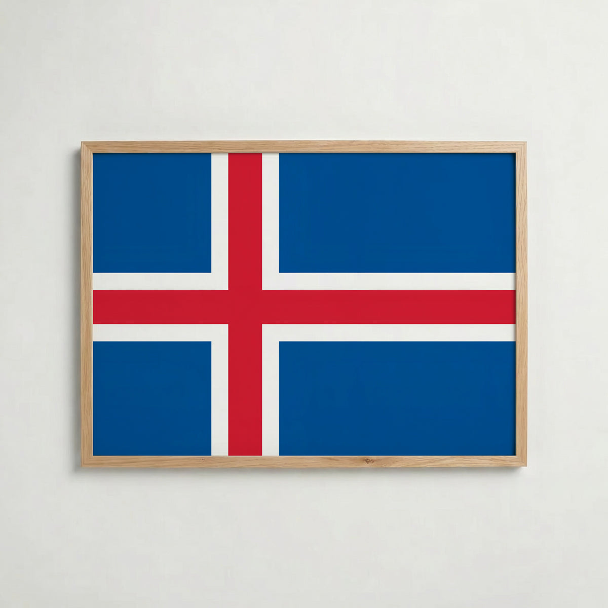 Iceland National Flag Poster i ekram – inramad konsttryck för stilren inredning hos Bozetto