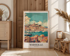Väggmockup av Colors Of Marseille affisch på ljus vägg – Bozetto konsttryck – nr 3