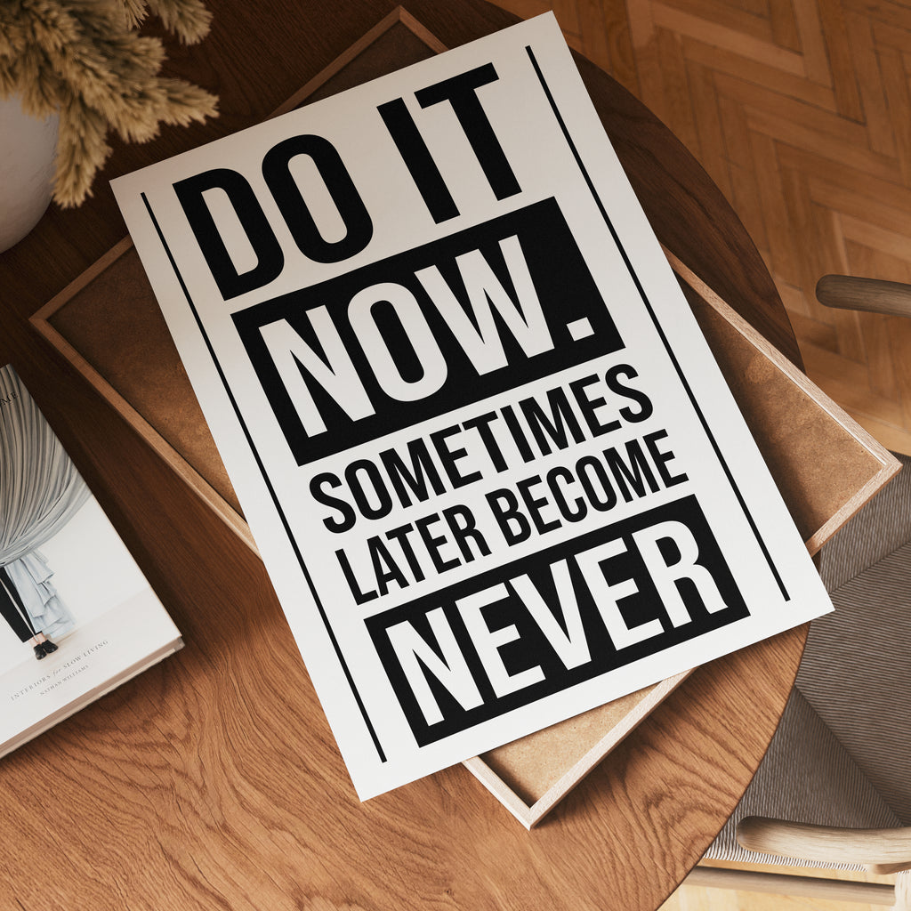 Do It Now poster i flera storlekar – jämför mått och välj rätt hos Bozetto i hög tryckkvalitet