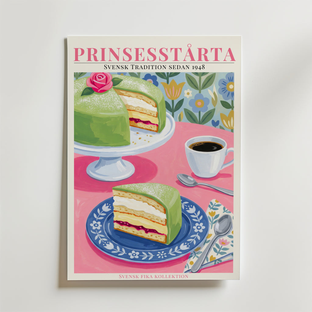 Prinsesstårta – stilfullt konsttryck från Bozetto, tryckt på matt finpapper i hög tryckkvalitet