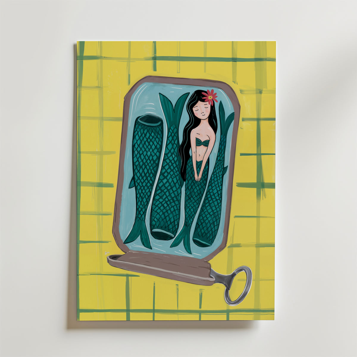 Surreal Sardine – stilfullt konsttryck från Bozetto, tryckt på matt finpapper i hög tryckkvalitet