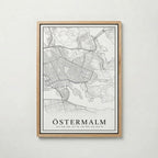 Östermalm Karta poster i olika storlekar – köp enkelt hos Bozetto i hög kvalitet