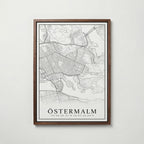 Östermalm Karta poster i flera storlekar – jämför mått och välj rätt hos Bozetto