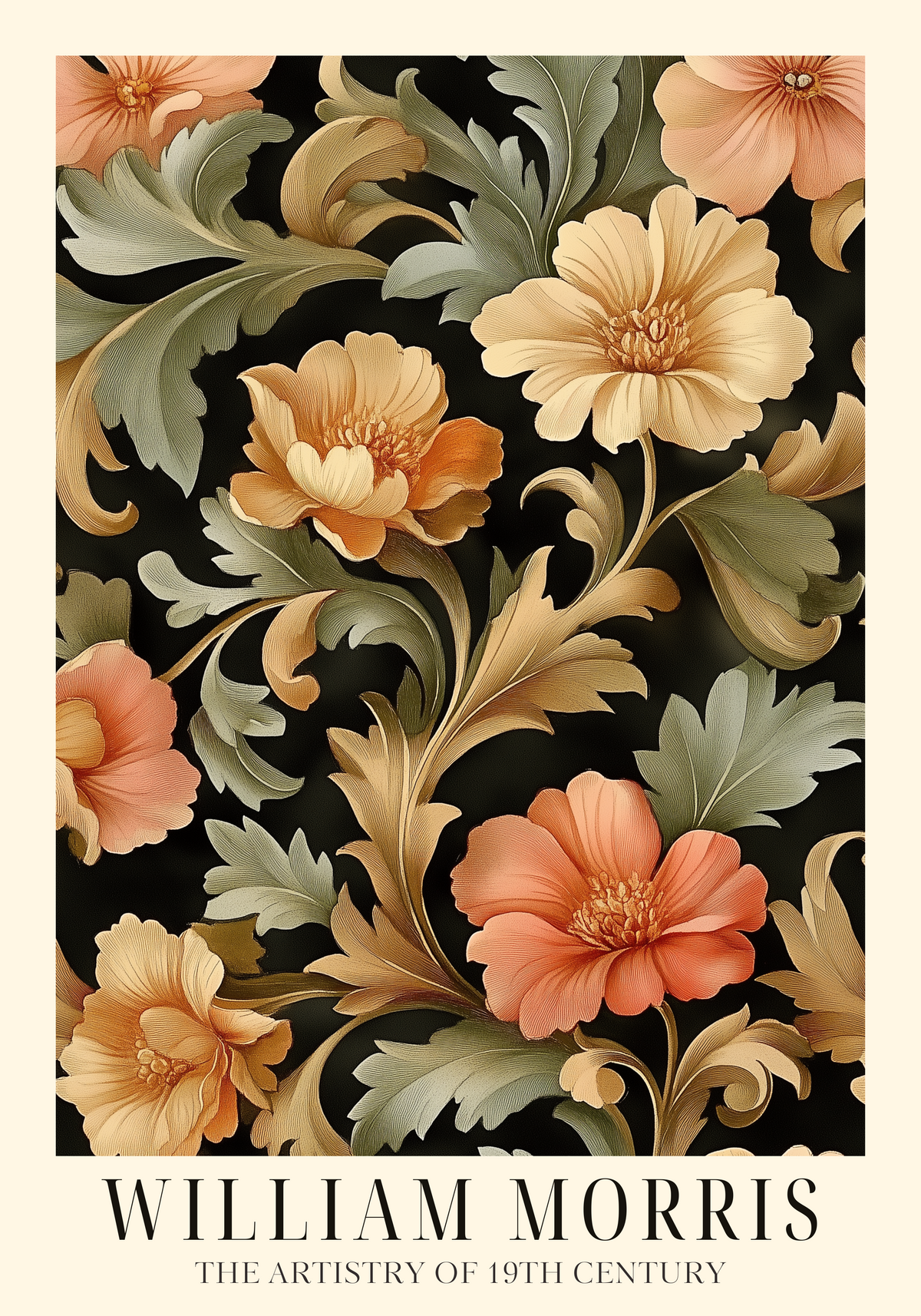 Blooming Flower Pattern – affisch med stilfullt motiv från Bozetto i hög kvalitet