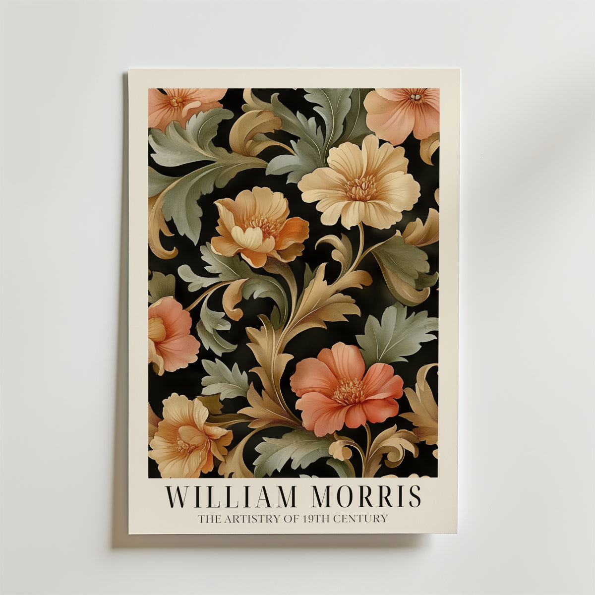 Blooming Flower Pattern William affisch på neutral bakgrund – poster från Bozetto