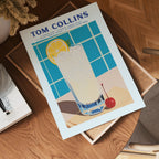Tom Collins Cocktail poster visad rakt fram – Bozetto affisch i hög tryckkvalitet