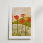 Abstract floral poppies – stilfullt konsttryck från Bozetto, tryckt på matt finpapper