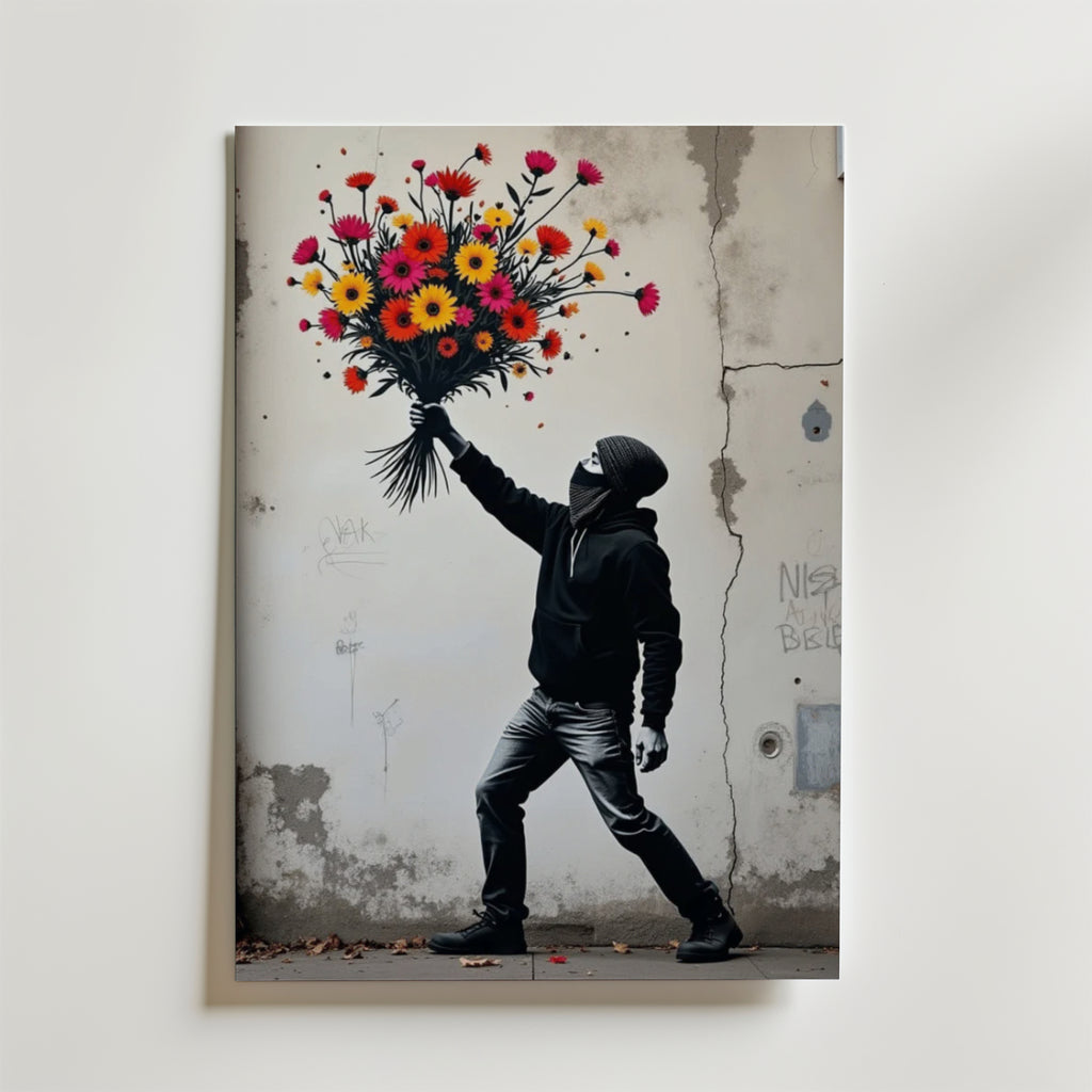 Flower Molotov – stilfullt konsttryck från Bozetto, tryckt på matt finpapper i hög tryckkvalitet
