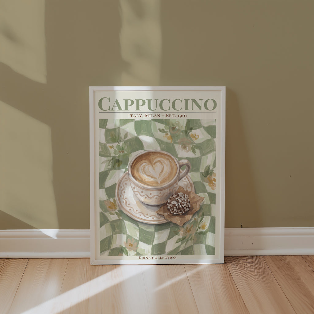 Cappuccino poster i stilrent hem med modern inredning – köp enkelt hos Bozetto i hög kvalitet