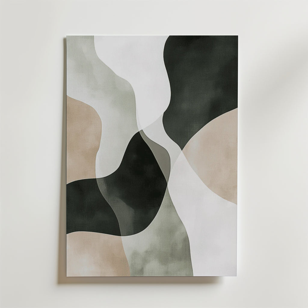 Abstract Green Shapes No.3 – stilfullt konsttryck från Bozetto, tryckt på matt finpapper