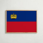 Liechtenstein National Flag Poster i ekram – inramad konsttryck för stilren inredning hos Bozetto