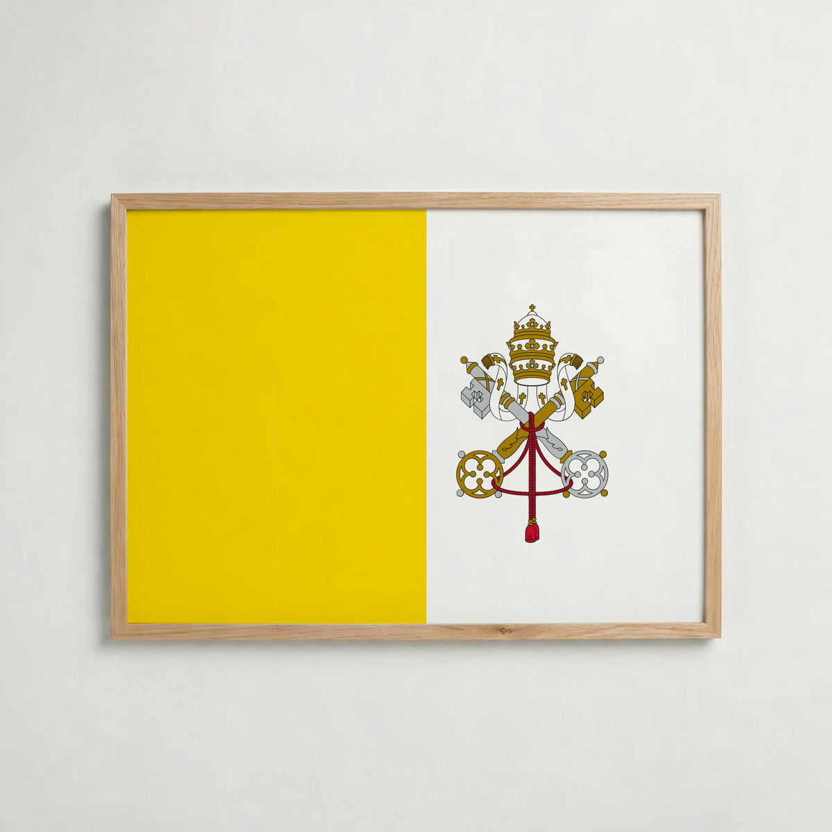 Vatican City National Flag Poster i ekram – inramad konsttryck för stilren inredning hos Bozetto
