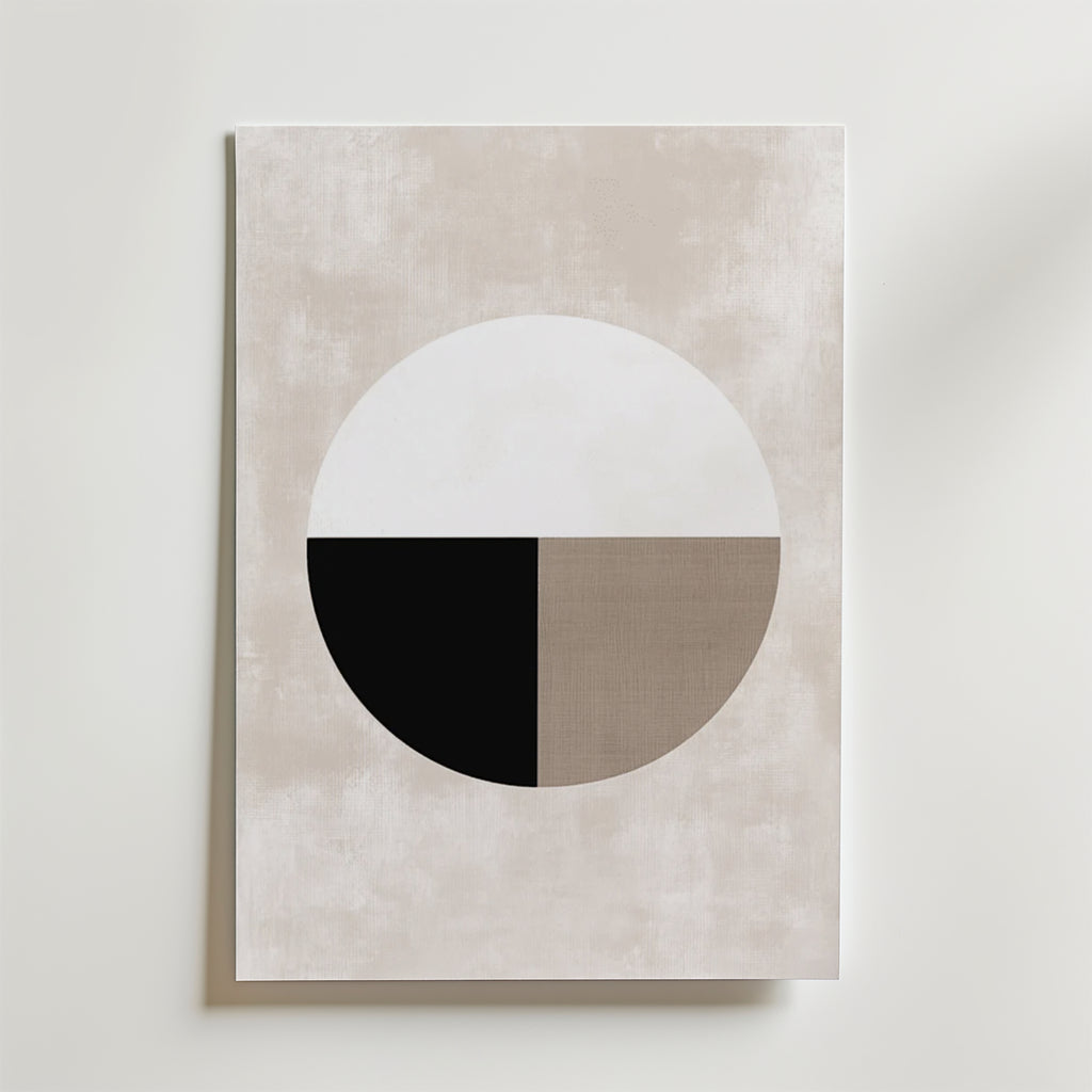 Abstract Single Round Shape – stilfullt konsttryck från Bozetto, tryckt på matt finpapper