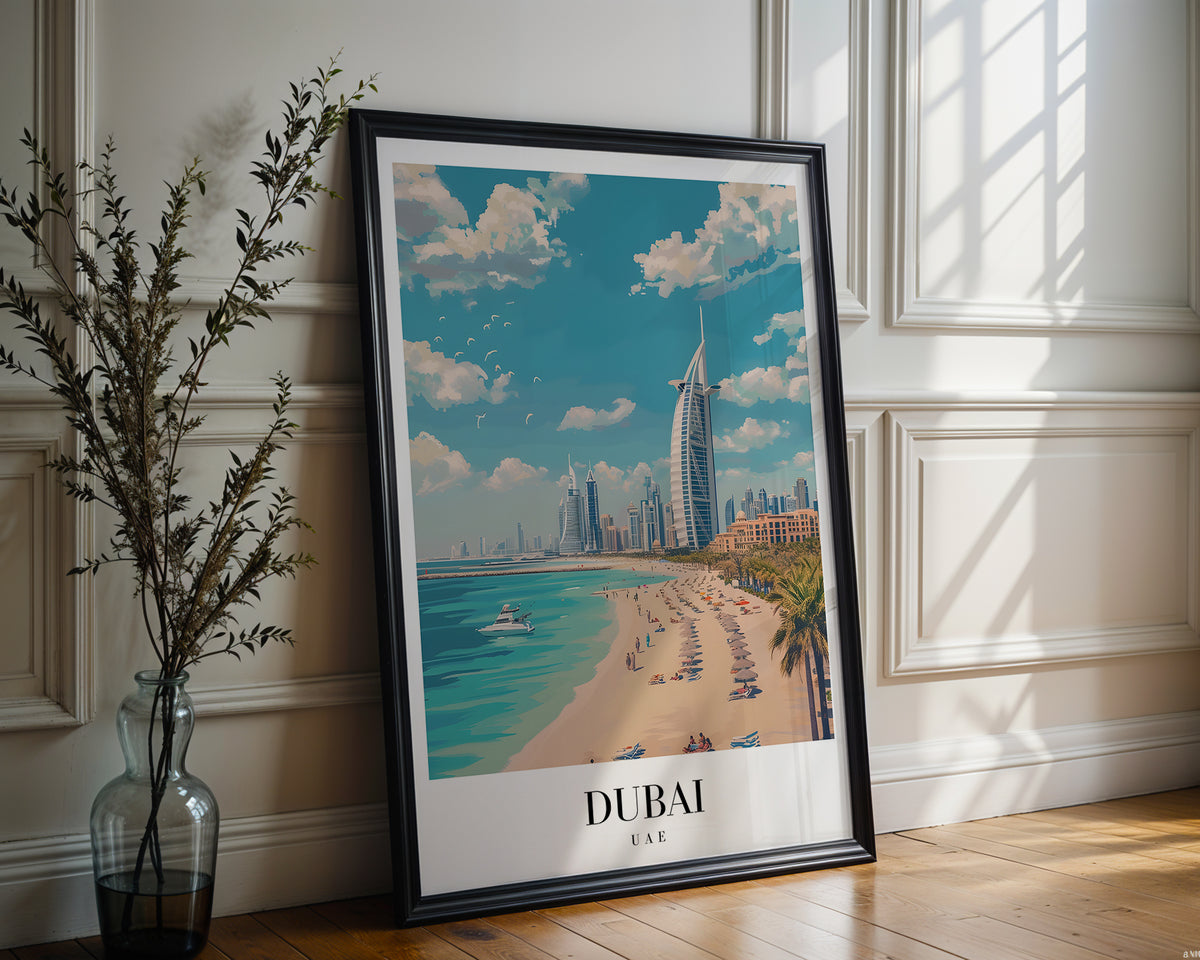 The Dublin poster visualiserad på vägg – se rätt storlek med mockup från Bozetto