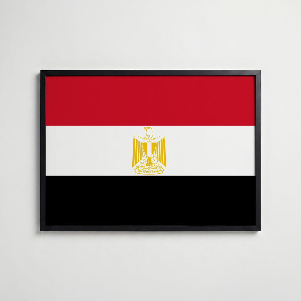 Egypt National Flag Poster i svart ram – stilren konsttryck som väggdekor från Bozetto