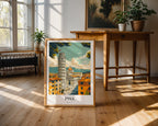 Mockup av The Leaning Charm Of Pisa affisch på vägg – köp enkelt hos Bozetto i hög kvalitet