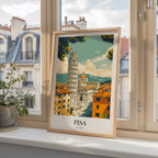 The Leaning Charm Of Pisa – affisch med stilfullt motiv från Bozetto i hög kvalitet