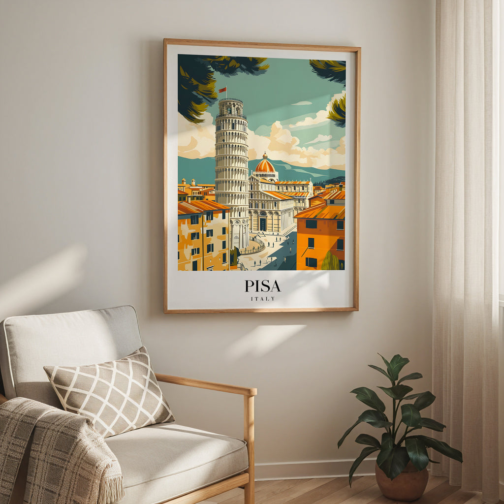 The Leaning Charm Of Pisa poster visad rakt fram – Bozetto affisch i hög tryckkvalitet