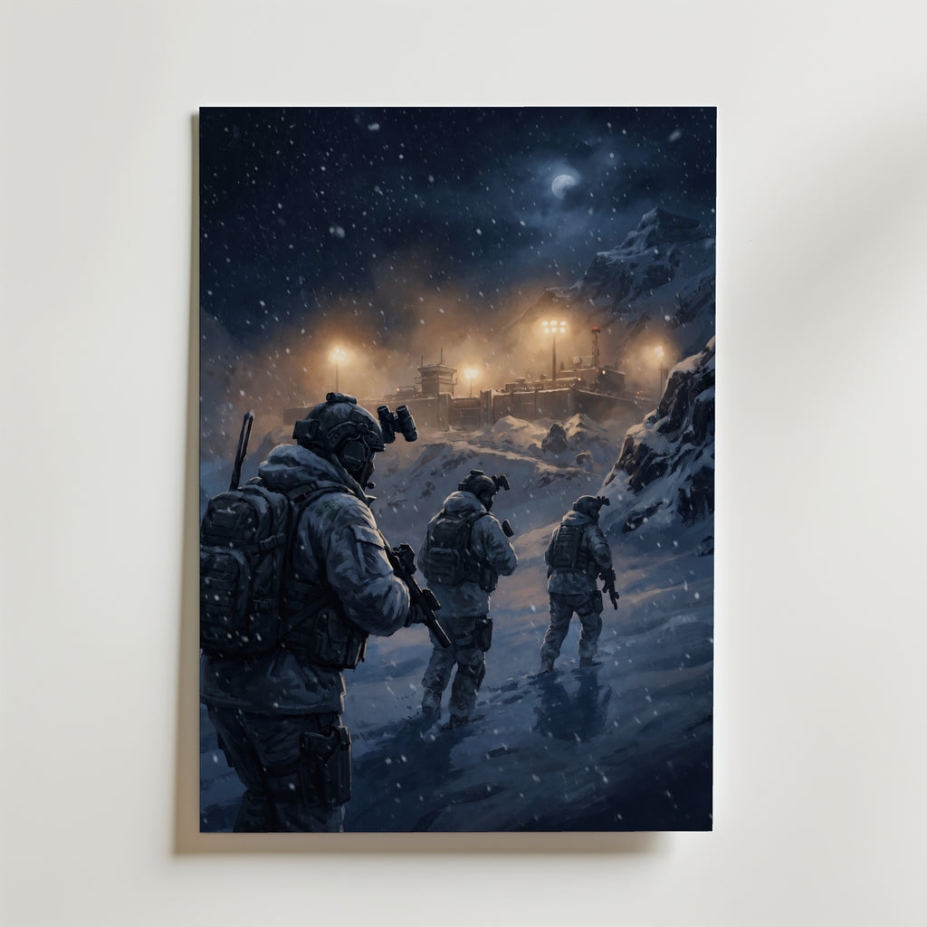 Winter Patrol Poster – canvas utan passepartout