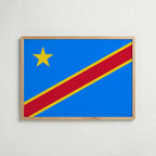 DR Congo National Flag Poster i ekram – inramad konsttryck för stilren inredning hos Bozetto