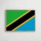 Tanzania National Flag Poster i ekram – inramad konsttryck för stilren inredning hos Bozetto