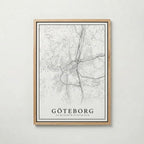 Göteborg Karta poster i flera storlekar – jämför mått och välj rätt hos Bozetto i hög tryckkvalitet