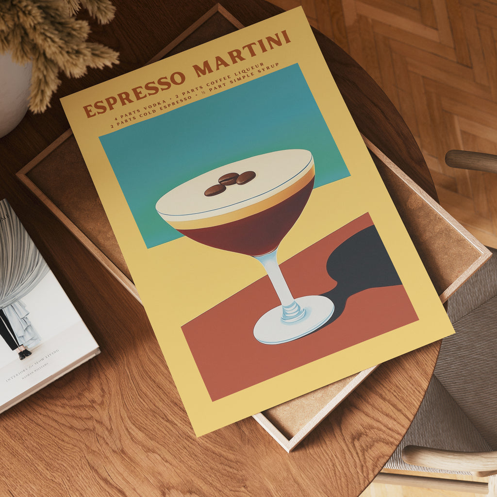 Espresso Martini Cocktail – affisch med stilfullt motiv från Bozetto i hög kvalitet