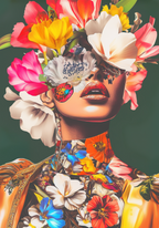 Floral Mask Portrait – affisch med snyggt motiv, köp enkelt hos Bozetto i flera storlekar