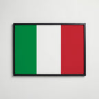 Italy National Flag Poster i svart ram – stilren konsttryck som väggdekor från Bozetto