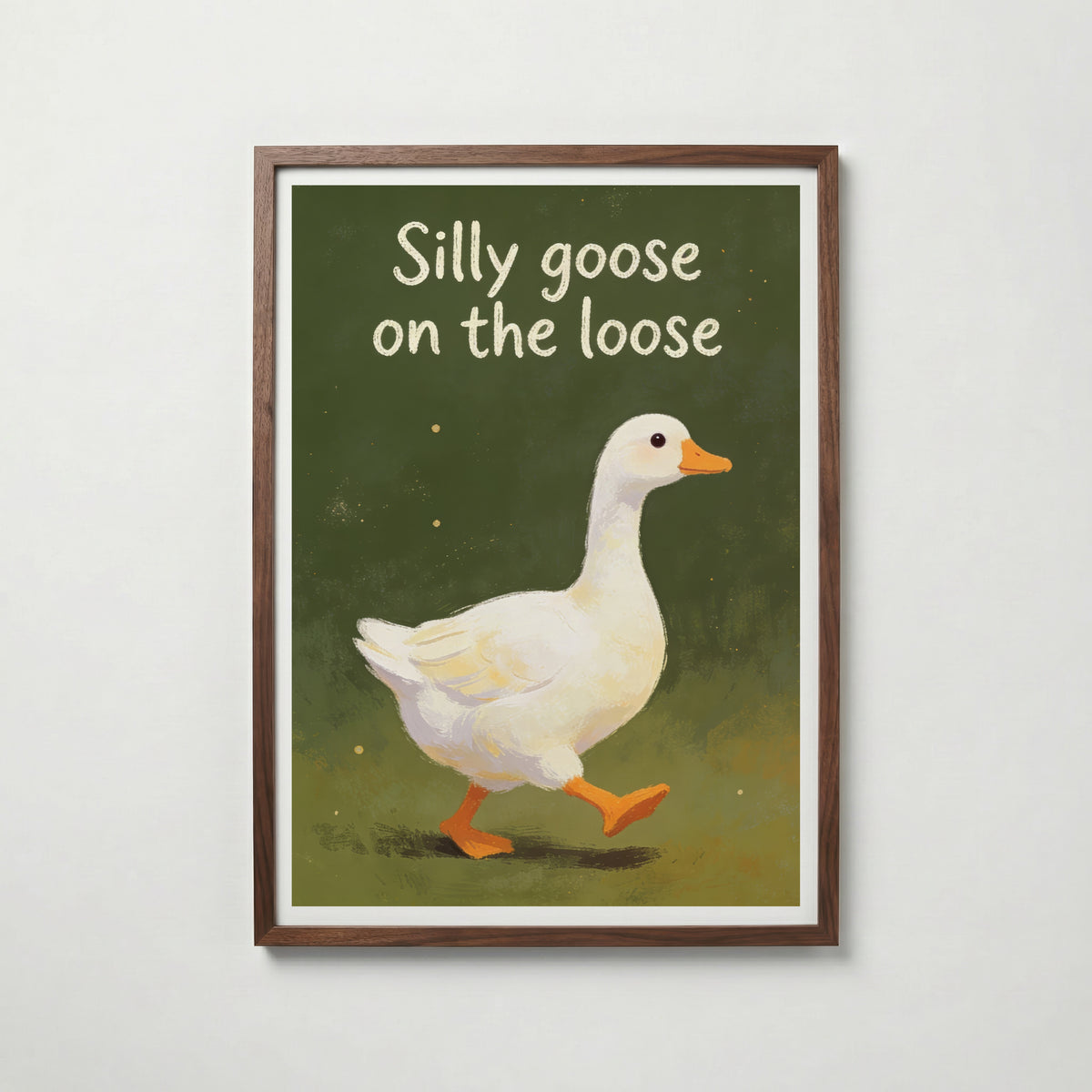 Silly Goose affisch i valnötsram – mörkbrun inramning med exklusiv känsla, Bozetto