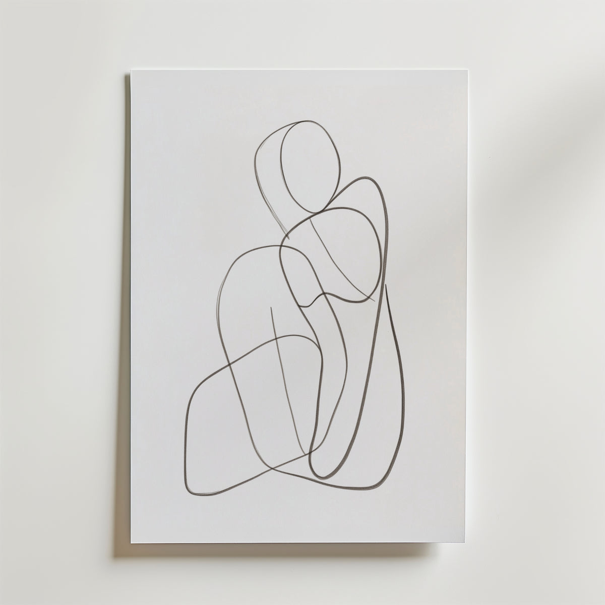 Seated Abstract Figure – stilfullt konsttryck från Bozetto, tryckt på matt finpapper