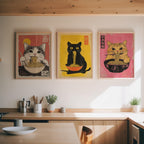 Bundle 3-pack Noodle Cat Trio – kuraterad postercollection som lyfter hemmet hos Bozetto