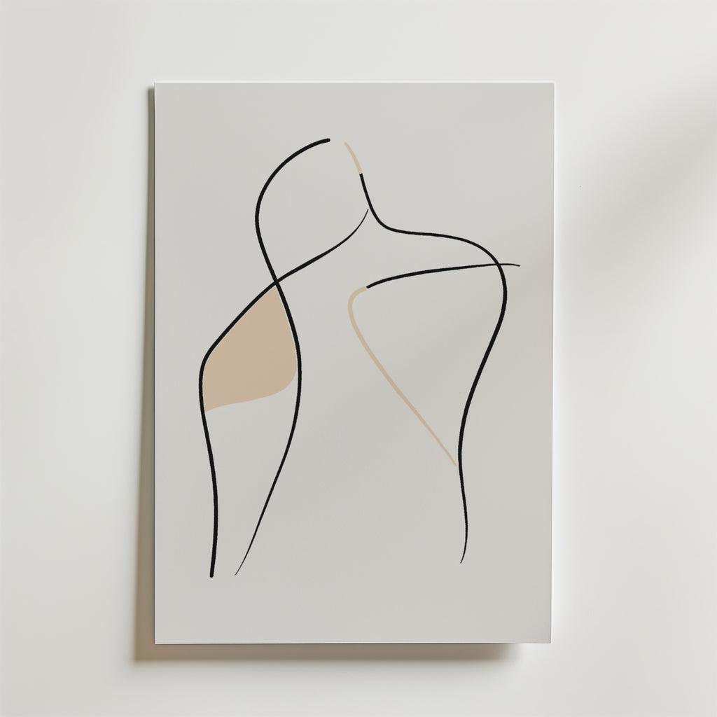 Soft Curves – stilfullt konsttryck från Bozetto, tryckt på matt finpapper i hög tryckkvalitet