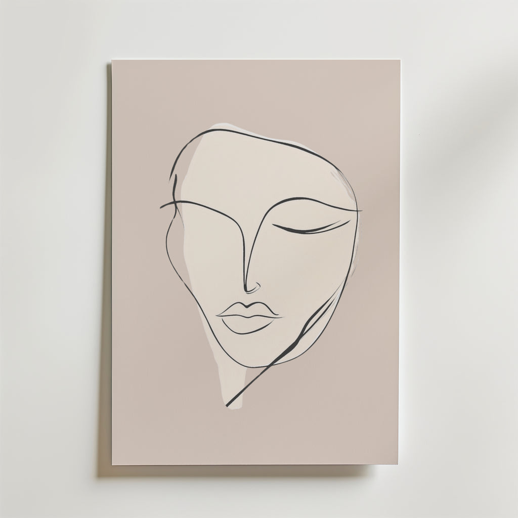 Serenity Line Face – stilfullt konsttryck från Bozetto, tryckt på matt finpapper