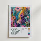 Mockup av Yayoi Kusama Floral Current affisch på vägg – köp enkelt hos Bozetto i hög kvalitet