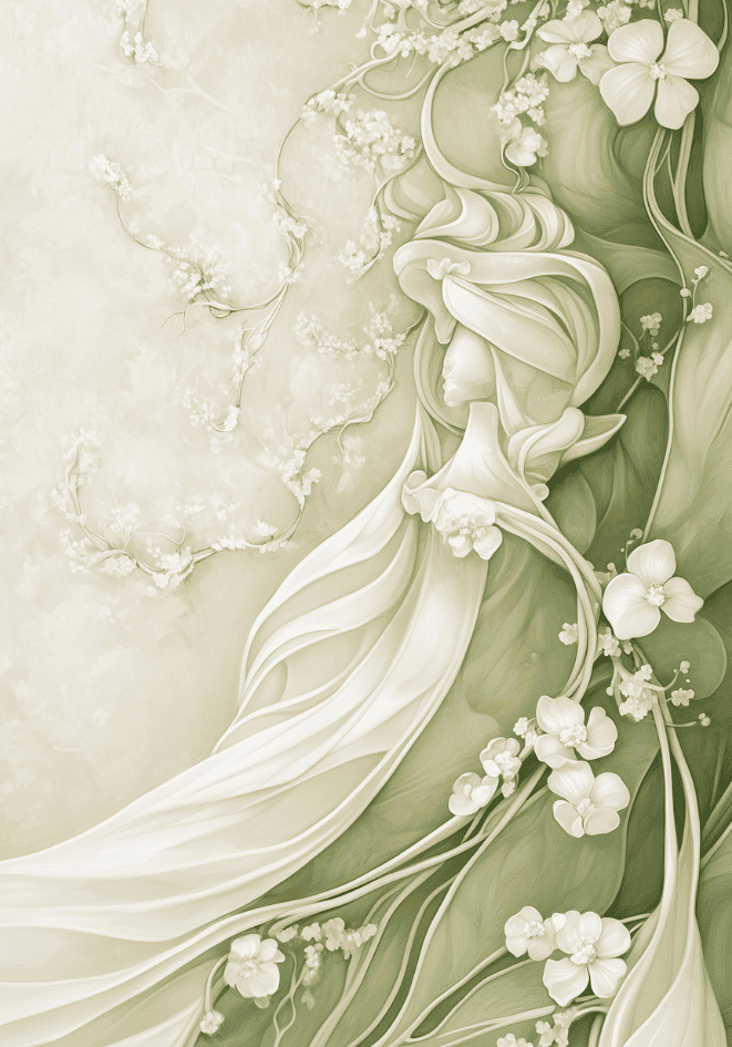 Abstract Blossom Grace poster visad rakt fram – Bozetto affisch i hög tryckkvalitet
