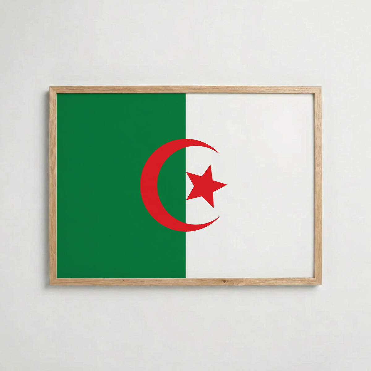 Algeria National Flag Poster i ekram – inramad konsttryck för stilren inredning hos Bozetto