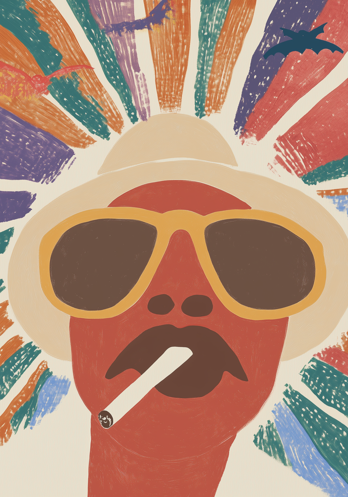 Fear and Loathing Retro poster visad rakt fram – Bozetto affisch i hög tryckkvalitet