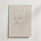 Vintage Femme Smoking – stilfullt konsttryck från Bozetto, tryckt på matt finpapper
