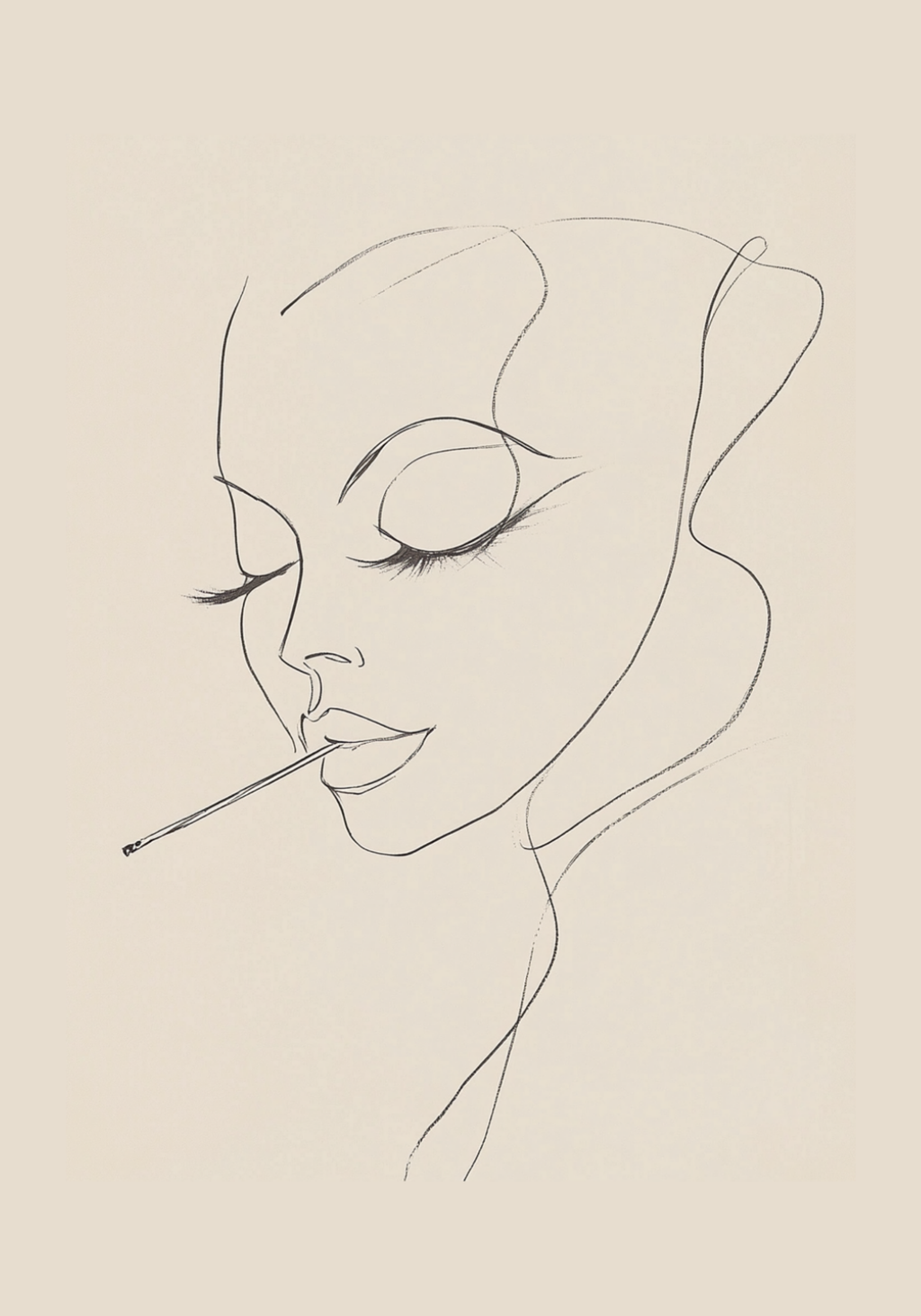 Vintage Femme Smoking – affisch med snyggt motiv, köp enkelt hos Bozetto i flera storlekar