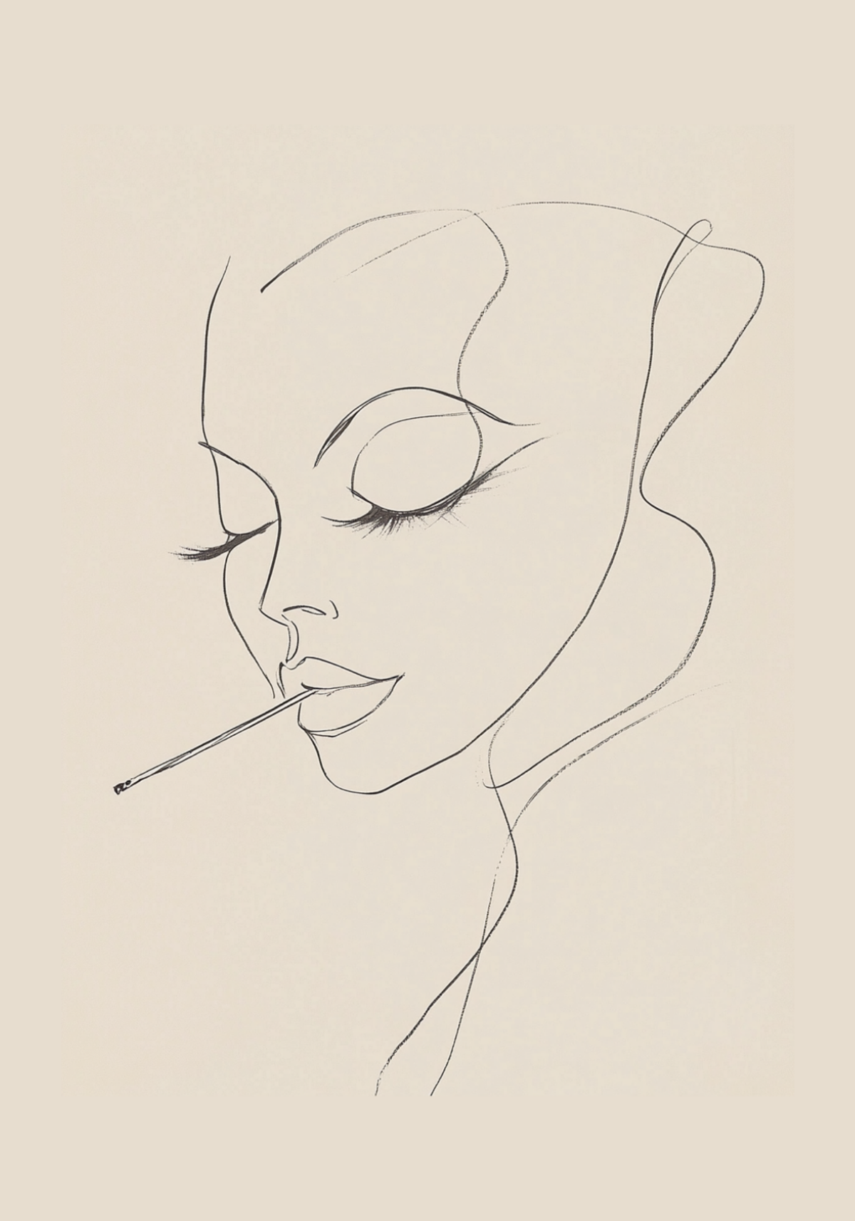 Vintage Femme Smoking – affisch med snyggt motiv, köp enkelt hos Bozetto i flera storlekar