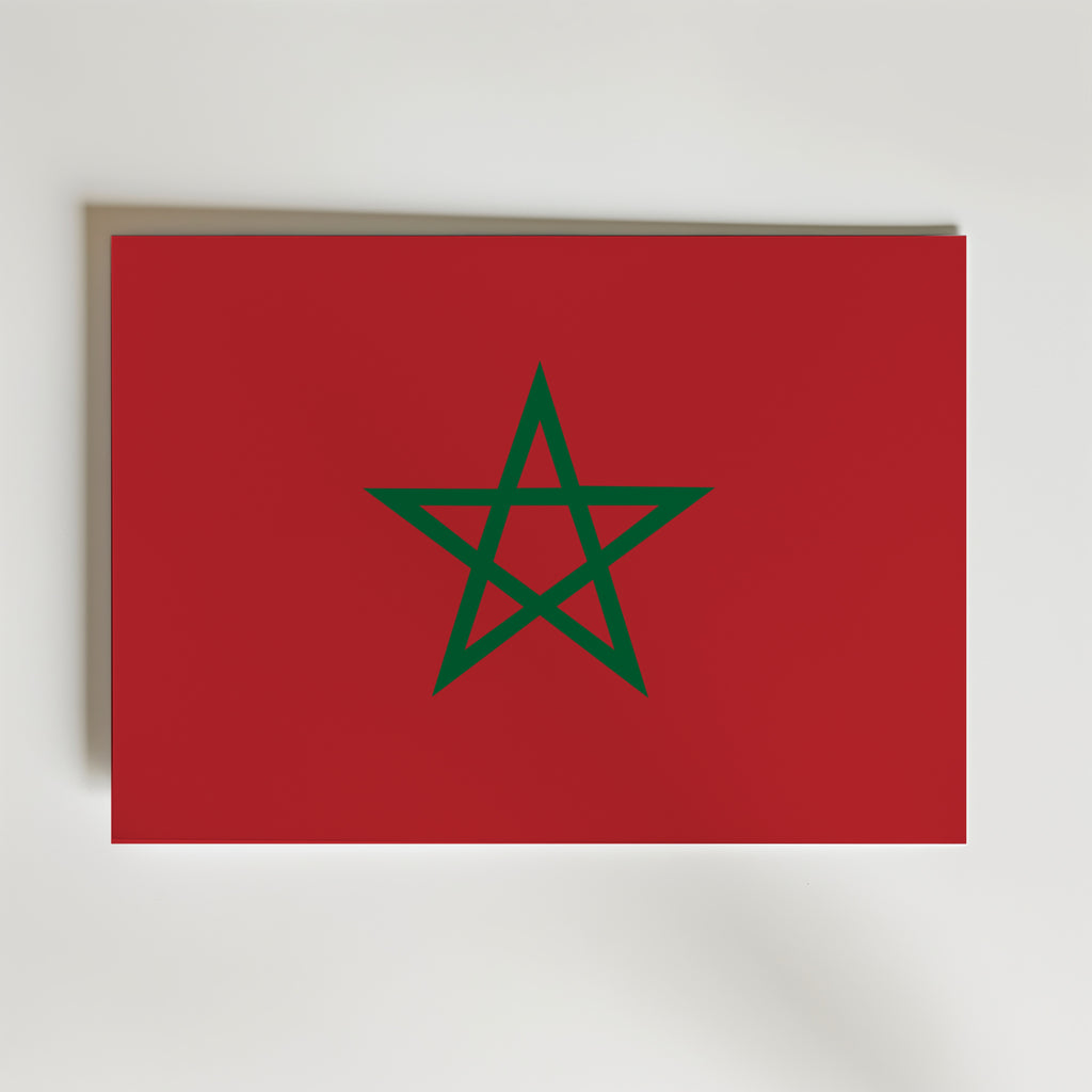 Morocco National Flag Poster – modern konst och stilren konsttryck för hemmet hos Bozetto