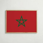 Morocco National Flag Poster i ekram – inramad konsttryck för stilren inredning hos Bozetto