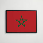 Morocco National Flag Poster i svart ram – stilren konsttryck som väggdekor från Bozetto