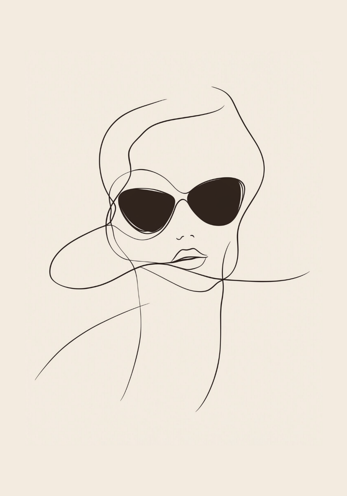 Chic Vibes Line Art – affisch med snyggt motiv, köp enkelt hos Bozetto i flera storlekar